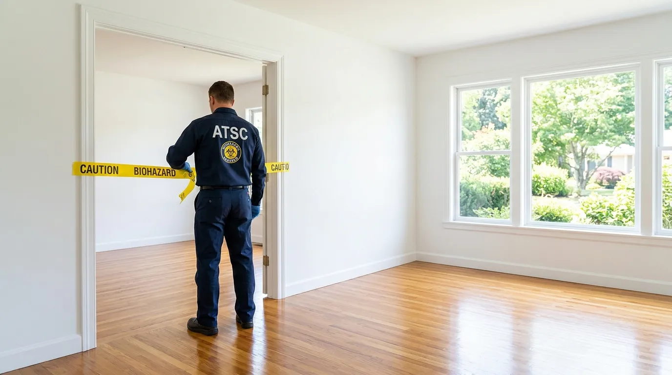 Certified biohazard cleanup crew performing Decomposition Cleanup in New Bedford